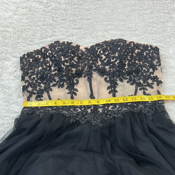 BA Nites mesh and embroidery tulle tutu strapless cocktail party dress, 15 NWT - Picture 6 of 12